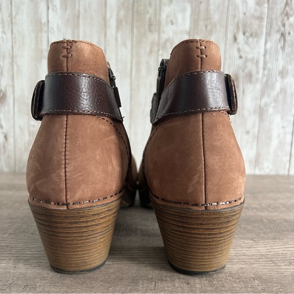 Dansko Michelle Ankle Boots Braided Ankle Strap Wedge Heel Leather 8.5-9 - Picture 6 of 7